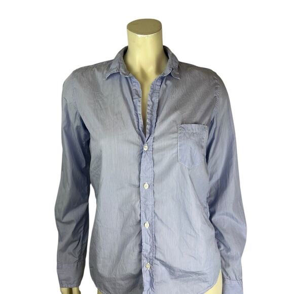 Frank & Eileen Long Sleeve Stripe Barry Shirt Size Small Blue White Button Up - Picture 5 of 13